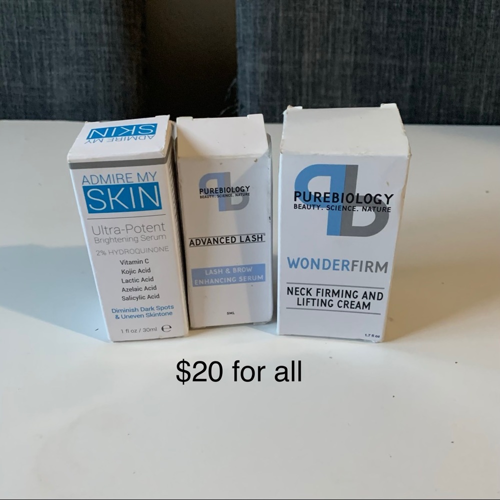 Pure biology skincare items